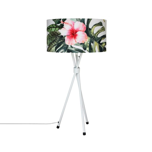 TRIPOD TABLE LAMP - Hibiscus White
